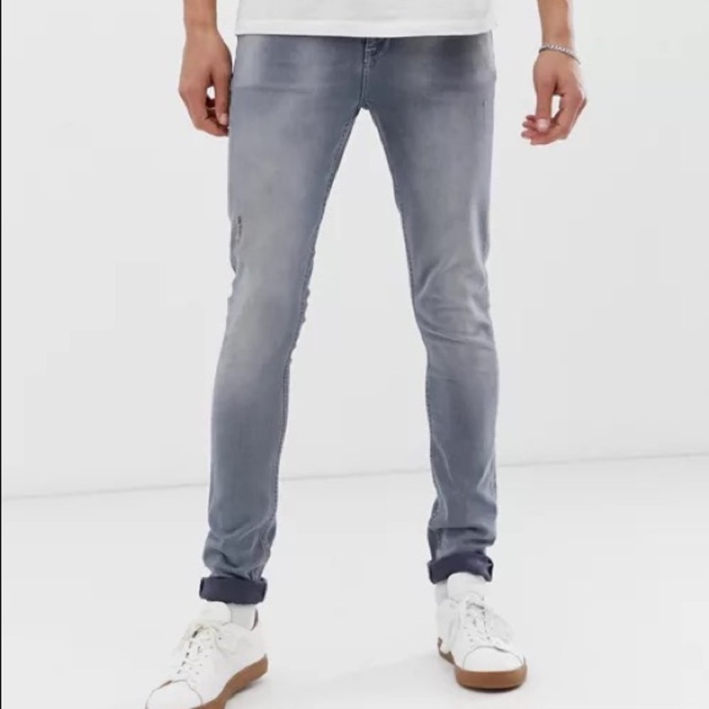 ASOS DESIGN Tall super skinny jeans in dusty gray